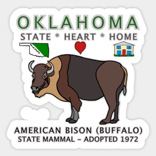 Oklahoma - American Bison(Buffalo) - State, Heart, Home - state symbols Sticker